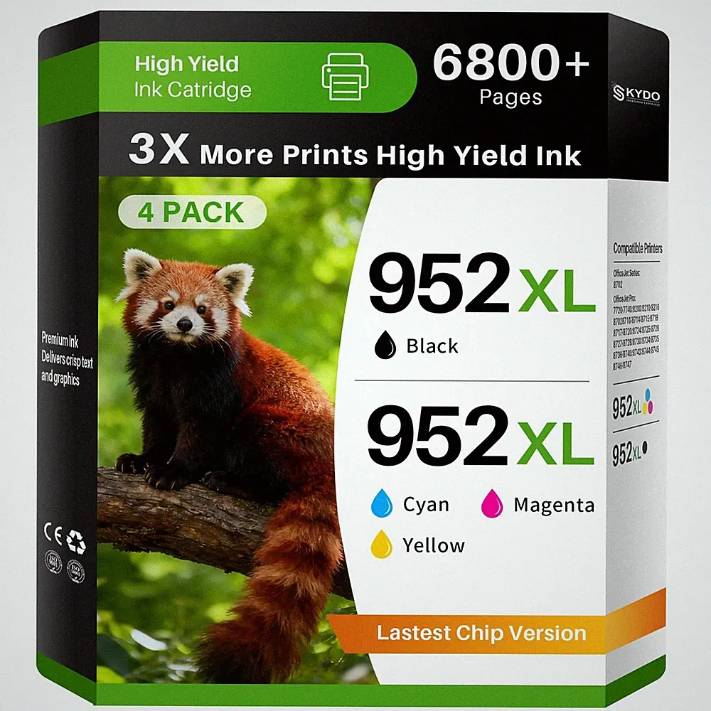 952XL Ink Cartridges Combo Pack Compatible for HP 952XL 952 XL Black Color Combo